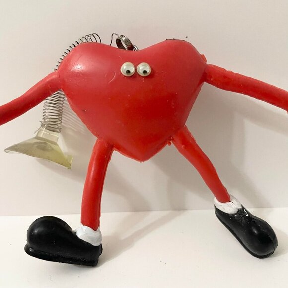 Vtg Heart Rubber Figure Window Cling Googly Eyes Toy - Picture 7 of 16
